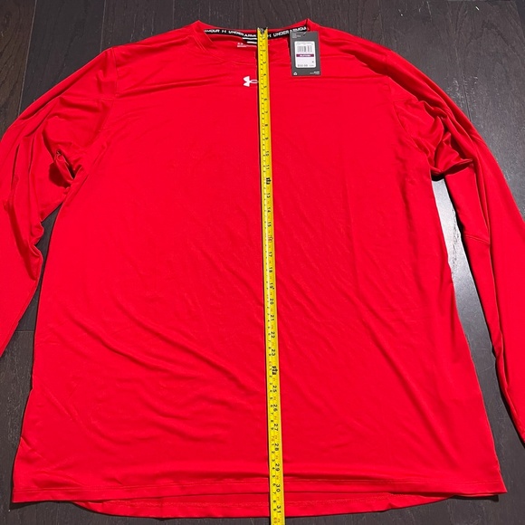 BNWT Men's Under Armour Team Anti-Odor red Tech Long Sleeve Shirt 2XLarge top - Picture 3 of 7